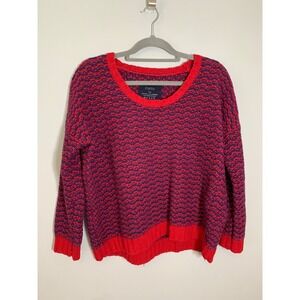 Firth Sweater Womens XS/S Red Purple Textured Knit‎ Wool Cashmere Blend Pullover